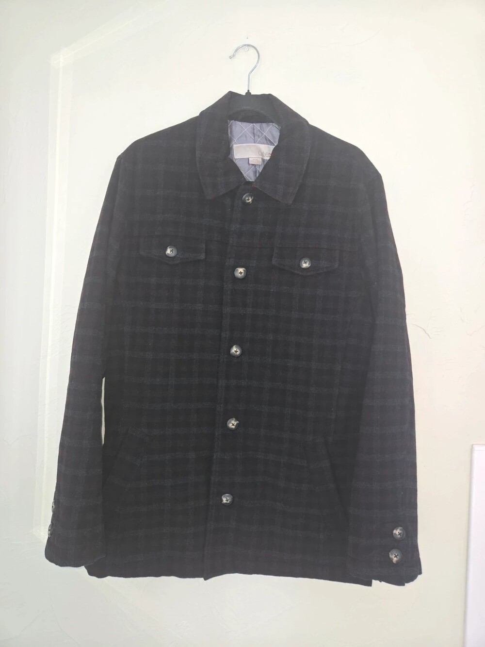 Utex Plaid Wool Blend Quilted Liner Shirt Jacket